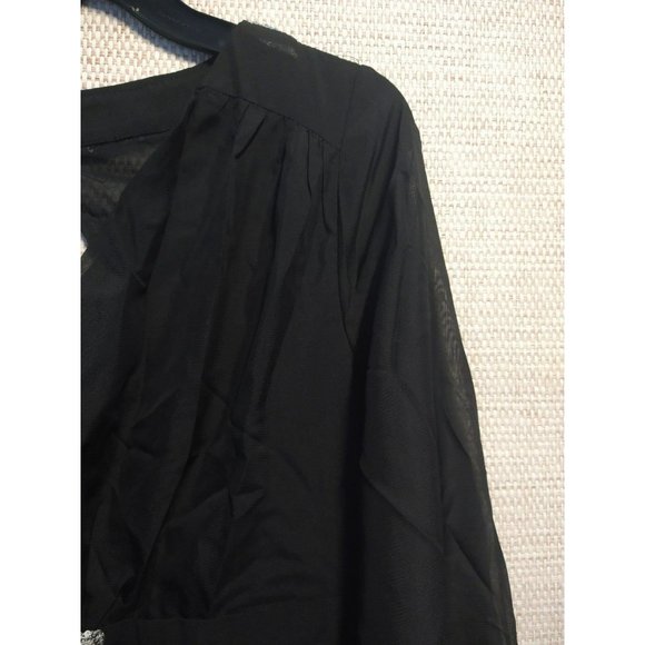 Black and silver Embellished Chiffon Jumpsuit size XL with peplum waist - Picture 2 of 10